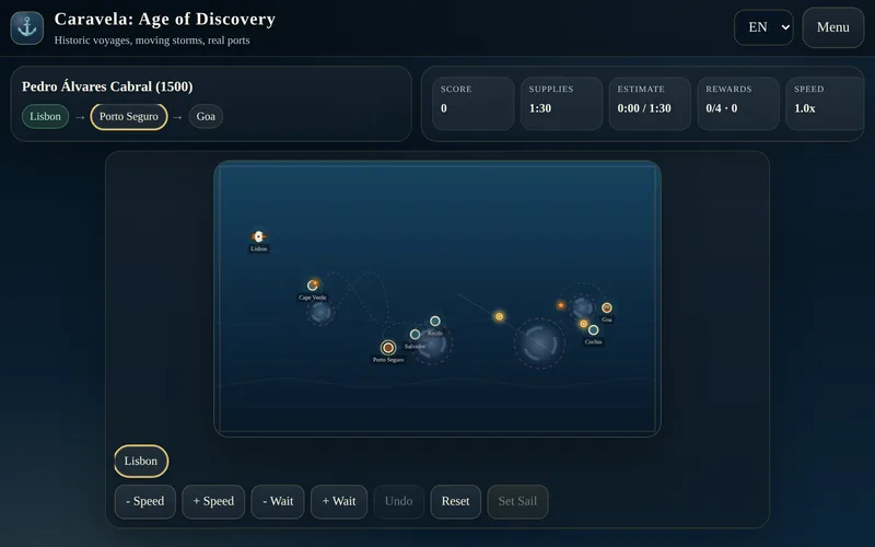 Caravela — route planning across the Age of Discovery