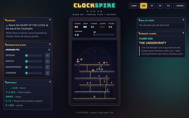 Clockspire — Wind Up, Freeze Time, Ascend