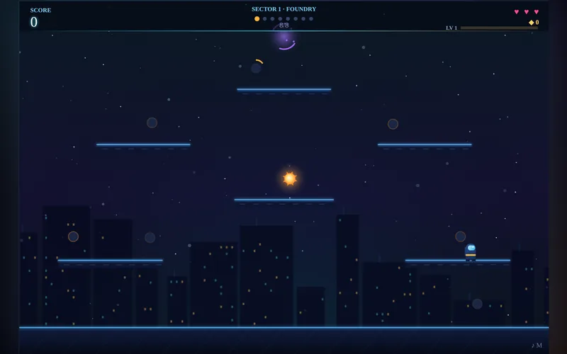 NEON FUSE — a single-screen platformer run on a burning fuse