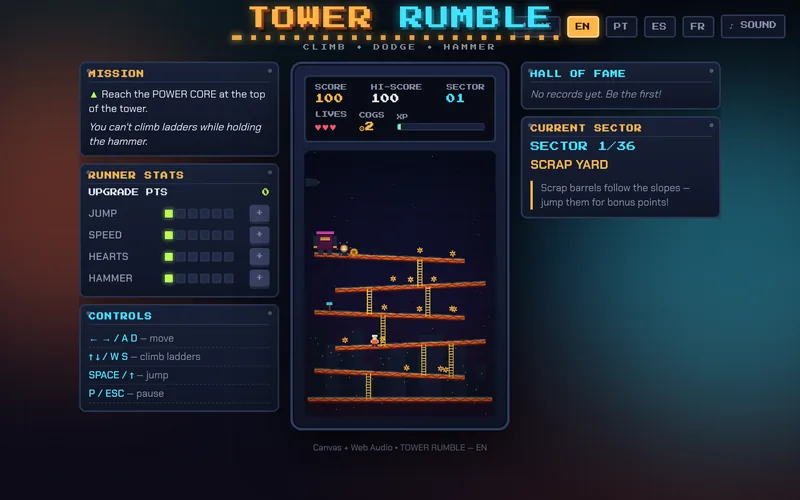 Tower Rumble — Climb the Tower, Dodge the Barrels